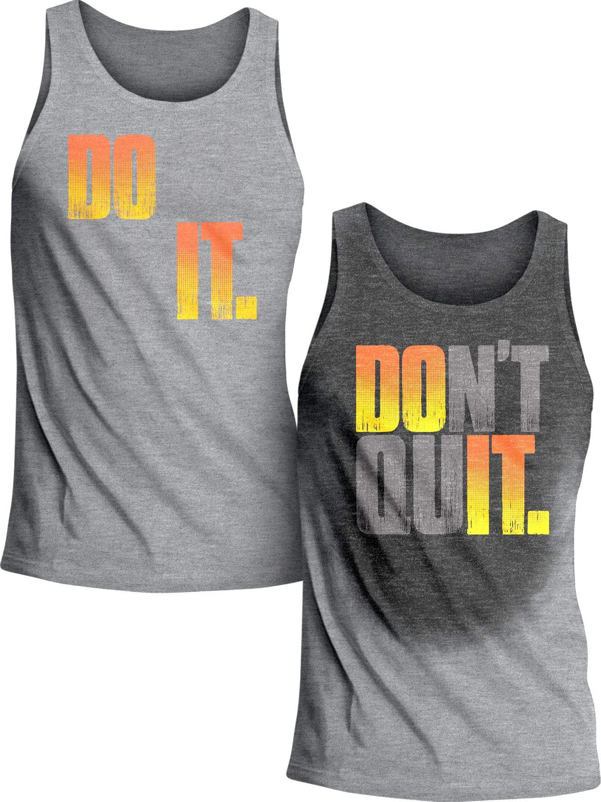Actizio Mens Workout Shirt Cotton Fabric Tank Top Sleeveless Sweat Activated Motivational Exercise Gym Athletic Fit Moisture Wicking Fitness Shirt - Do It - Dont Quit (Size S)