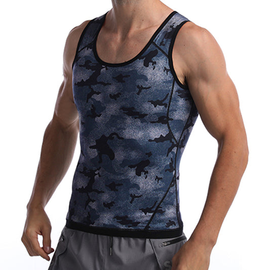 Men's Camouflage Sauna Waist Trainer Sweat Tank Top