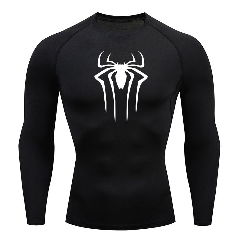 Men's Long Sleeve Fitness Shirt - Breathable Polyester T-Shirt