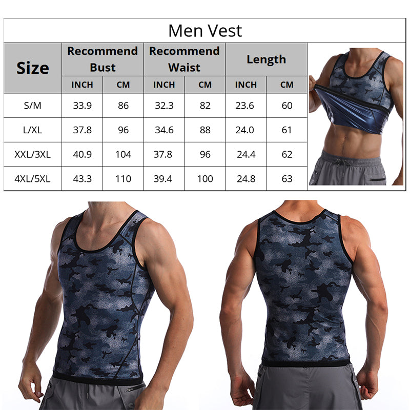Men's Camouflage Sauna Waist Trainer Sweat Tank Top