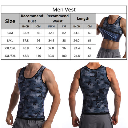 Men's Camouflage Sauna Waist Trainer Sweat Tank Top