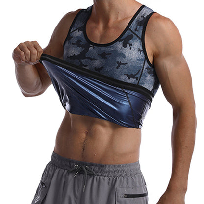 Men's Camouflage Sauna Waist Trainer Sweat Tank Top