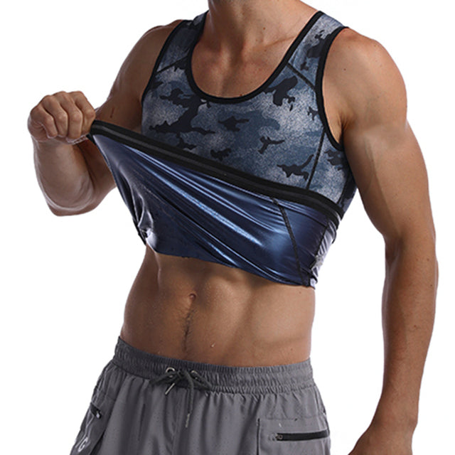 Men's Camouflage Sauna Waist Trainer Sweat Tank Top