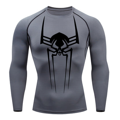 Men's Long Sleeve Fitness Shirt - Breathable Polyester T-Shirt