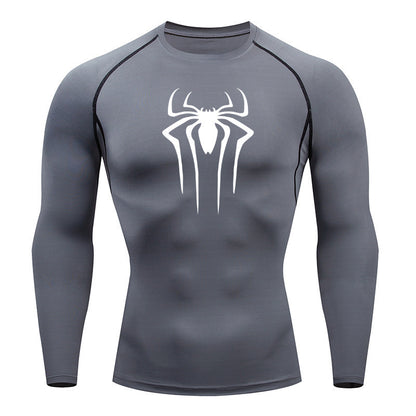 Men's Long Sleeve Fitness Shirt - Breathable Polyester T-Shirt