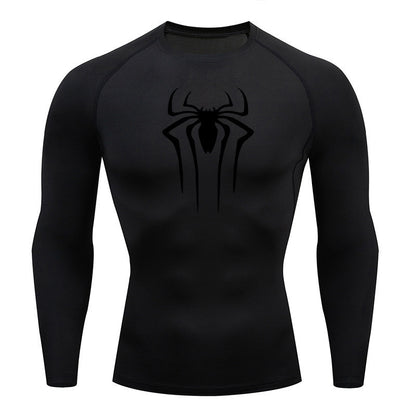 Men's Long Sleeve Fitness Shirt - Breathable Polyester T-Shirt