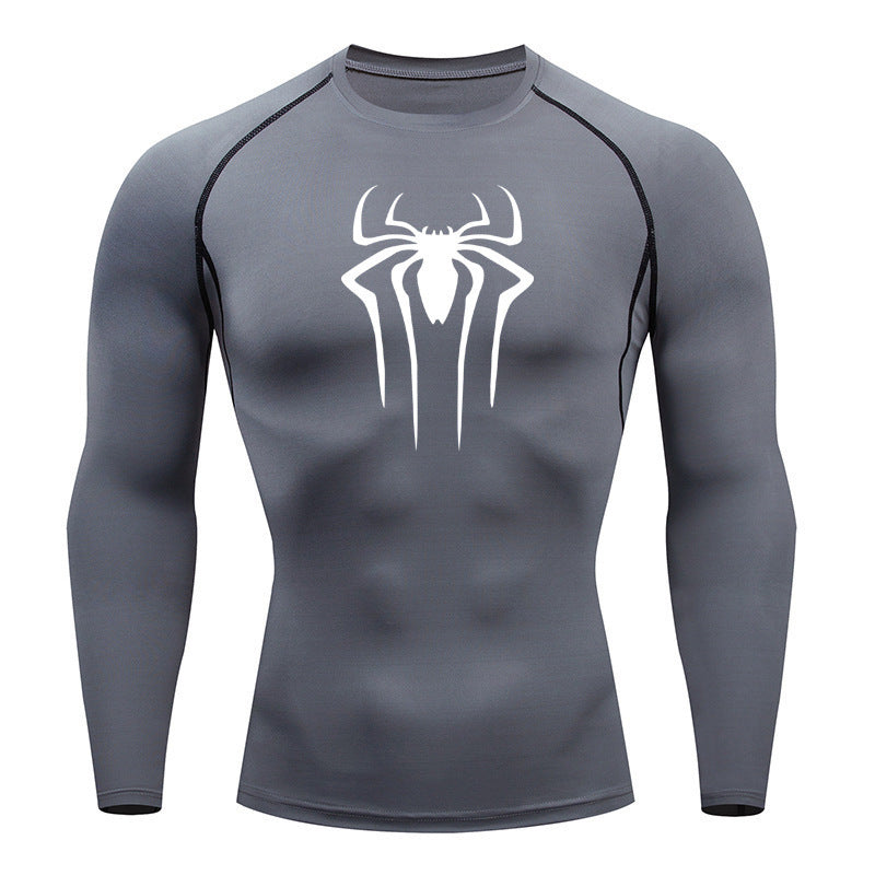 Men's Long Sleeve Fitness Shirt - Breathable Polyester T-Shirt