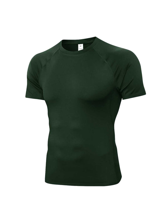 Mens Compression Shirt Short Sleeve Athletic Compression Shirt Men Cool Dry Workout Gym T Shirt Undershirts Running Tops