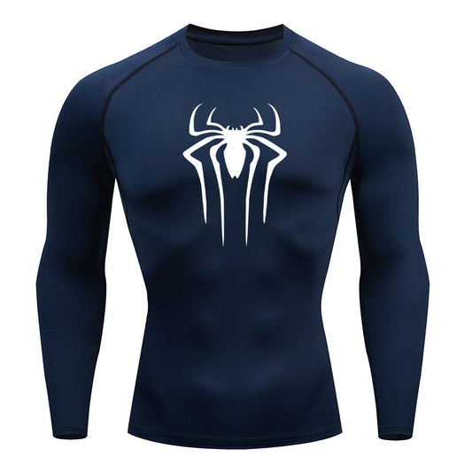 Men's Long Sleeve Fitness Shirt - Breathable Polyester T-Shirt