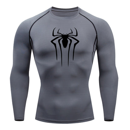 Men's Long Sleeve Fitness Shirt - Breathable Polyester T-Shirt